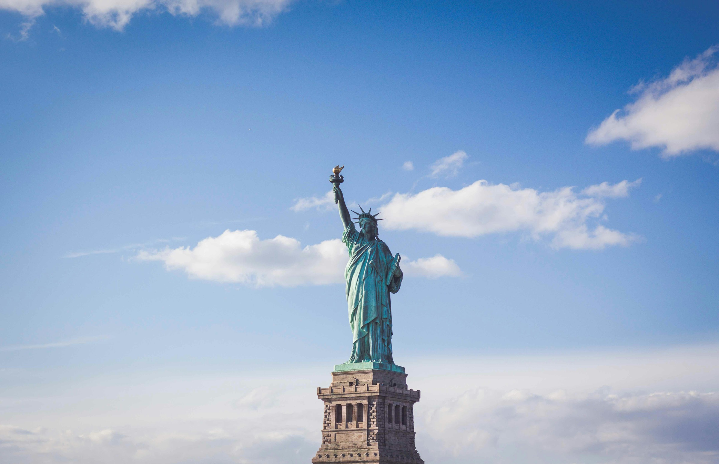 Statue of Liberty with the New York skyline
